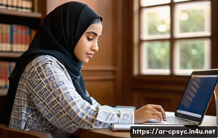 임상심리사 시험 합격률 - **Prompt 1: Organized Study and Early Preparation**
    "A young Arab woman, wearing a modest yet fa...