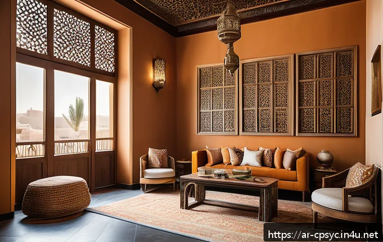 임상심리사 직업 만족도 - A serene modern office setting designed for an Arabic-speaking psychologist, featuring a cozy consul...